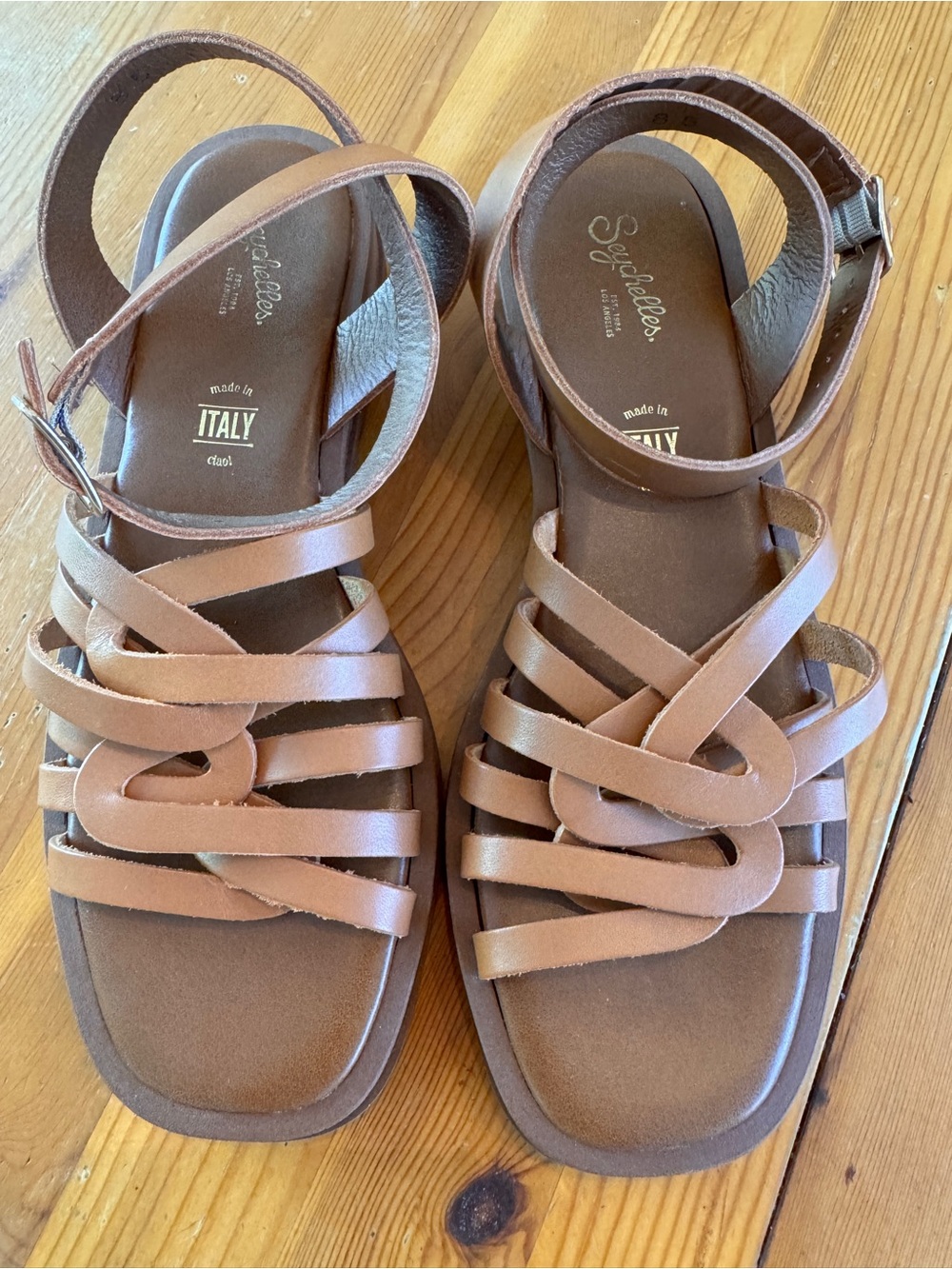 Seychelles Tan Multi-Strap Leather Sandals